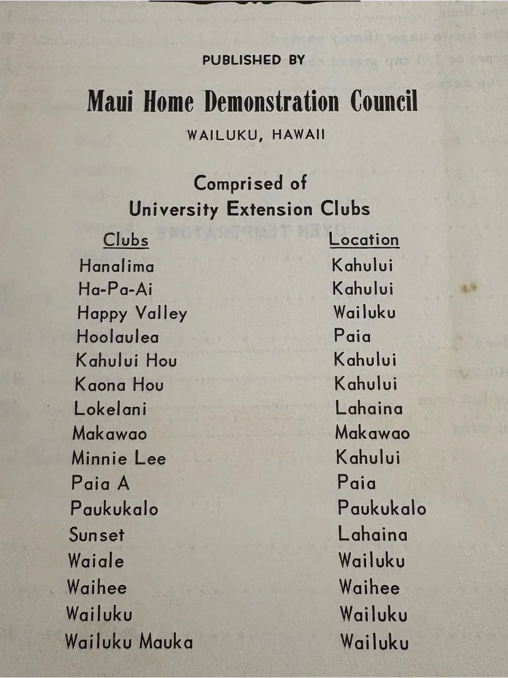Vintage 60’s Island of Maui Hawaii Recipe Book 